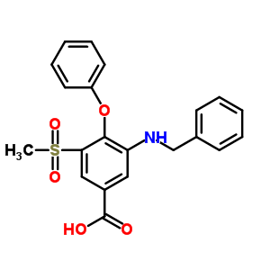 3-(Benzylamino)-5-methylsulfonyl-4-phenoxy-benzoic acid Structure,32548-17-7Structure