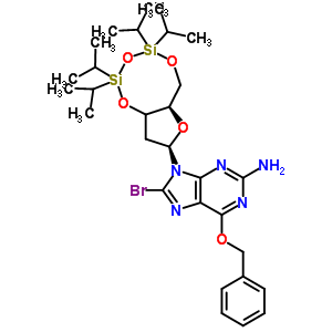 O6-benzyl-8-bromo-n9-[3’,5’-o-(1,1,3,3-tetrakis(isopropyl)-1,3-disiloxanediyl)-beta-d-2’-deoxyribofuranosyl]guanine Structure,328394-26-9Structure