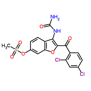 Urea, [2-(2,4-dichlorobenzoyl)-6-[(methylsulfonyl)oxy]-3-benzofuranyl]- Structure,329306-27-6Structure