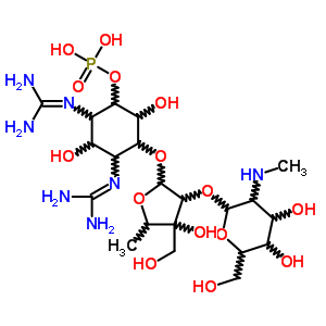 [(1S,2r,3s,4s,5r,6s)-2,4-bis(diaminomethylideneamino)-5-[(2r,3r,4r,5s)-3-[(2s,3s,4s,5r,6s)-4,5-dihydroxy-6-(hydroxymethyl)-3-methylaminooxan-2-yl]oxy-4-hydroxy-4-(hydroxymethyl)-5-methyloxolan-2-yl]ox Structure,33014-54-9Structure