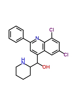 4-Quinolinemethanol, 6,8-dichloro-2-phenyl-.alpha.-2-piperidinyl- Structure,33225-03-5Structure