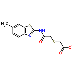 [(6-Methyl-benzothiazol-2-ylcarbamoyl)-methyl-sulfanyl]-acetic acid Structure,332383-09-2Structure