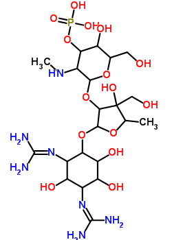 [2-[2-[2,4-Bis(diaminomethylideneamino)-3,5,6-trihydroxycyclohexyl]oxy-4-hydroxy-4-(hydroxymethyl)-5-methyloxolan-3-yl]oxy-5-hydroxy-6-(hydroxymethyl)-3-methylaminooxan-4-yl] dihydrogen phosphate Structure,33419-36-2Structure