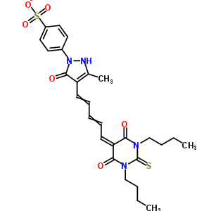 4-[4-[5-(1,3-Dibutyl-4,6-dioxo-2-sulfanylidene-1,3-diazinan-5-ylidene)penta-1,3-dienyl]-5-methyl-3-oxo-1h-pyrazol-2-yl]benzenesulfonate Structure,335080-22-3Structure