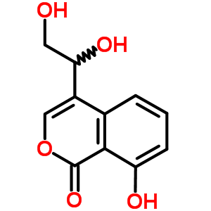 (-)-4-(1,2-Dihydroxyethyl)-8-hydroxy-1h-2-benzopyran-1-one Structure,33547-50-1Structure