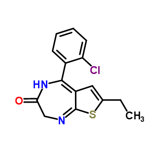 2H-thieno(2,3-e)(1,4)diazepin-2-one, 1,3-dihydro-5-(o-chlorophenyl)-7-ethyl- Structure,33671-37-3Structure