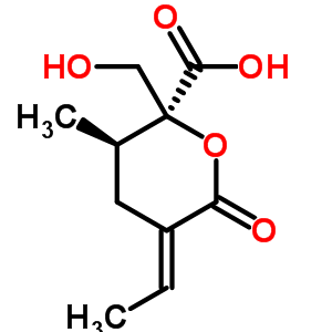 (2S,5e)-5-ethylidenetetrahydro-2-(hydroxymethyl)-3a-methyl-6-oxo-2h-pyran-2b-carboxylic acid Structure,34081-95-3Structure