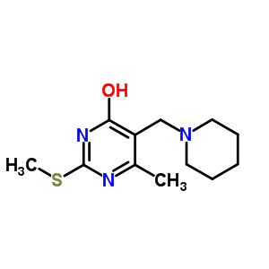 6-Methyl-2-methylsulfanyl-5-piperidin-1-ylmethyl-pyrimidin-4-ol Structure,343218-96-2Structure