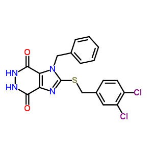 1H-imidazo[4,5-d]pyridazine-4,7-dione,2-[[(3,4-dichlorophenyl)methyl]thio]-5,6-dihydro-1-(phenylmethyl)- Structure,3434-14-8Structure