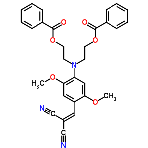 2-[[4-[Bis[2-(benzoyloxy)ethyl ]amino]-2,5-dimethoxyphenyl ]methylene]propanedinitrile Structure,34367-96-9Structure