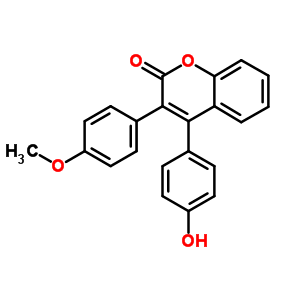 4-(4-Hydroxyphenyl)-3-(4-methoxyphenyl)chromen-2-one Structure,3449-31-8Structure