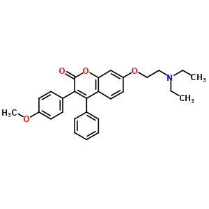 7-(2-Diethylaminoethoxy)-3-(4-methoxyphenyl)-4-phenyl-chromen-2-one Structure,3450-75-7Structure