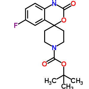 6-Fluoro-1,2-dihydro-2-oxospiro[4h-3,1-benzoxazine-4,4’-piperidine]-1’-carboxylic acid 1,1-dimethyl ethyl ester Structure,345938-08-1Structure