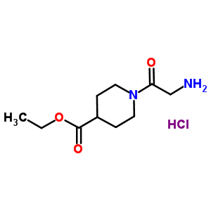 1-(2-Amino-acetyl)-piperidine-4-carboxylic acid ethyl ester hcl Structure,345954-49-6Structure