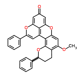 (-)-3,4-Dihydro-5-methoxy-2,12-diphenyl-2h,9h-dipyrano[2,3-a:2’,3’,4’-kl ]xanthene-9-one Structure,35290-22-3Structure