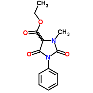 4-Imidazolidinecarboxylicacid, 3-methyl-2,5-dioxo-1-phenyl-, ethyl ester Structure,3531-91-7Structure