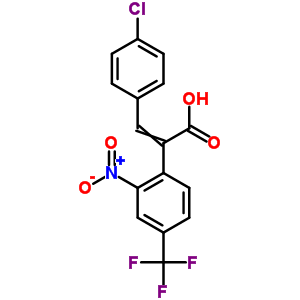 3-(4-Chlorophenyl)-2-[2-nitro-4-(trifluoromethyl)phenyl]prop-2-enoic acid Structure,35318-48-0Structure