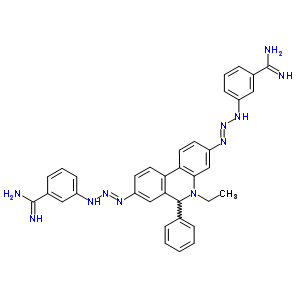 3-[2-[[8-[(3-Carbamimidoylphenyl)amino]diazenyl-5-ethyl-6-phenyl-6h-phenanthridin-3-yl]imino]hydrazinyl]benzenecarboximidamide Structure,35872-85-6Structure