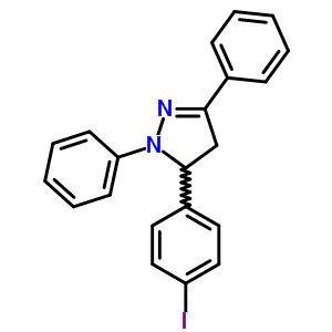 1H-pyrazole,4,5-dihydro-5-(4-iodophenyl)-1,3-diphenyl- Structure,3600-52-0Structure