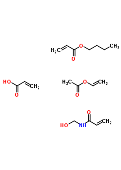 Vinyl acetate, butyl acrylate, acrylic acid, n-methylol acrylamide polymer Structure,36582-38-4Structure