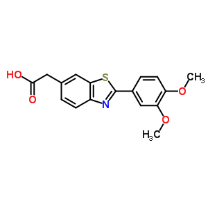 2-(3,4-Dimethoxyphenyl)-6-benzothiazoleacetic acid Structure,36782-53-3Structure