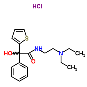 N-(2-diethylaminoethyl)-2-hydroxy-2-phenyl-2-thiophen-2-ylacetamide hydrochloride Structure,37109-17-4Structure