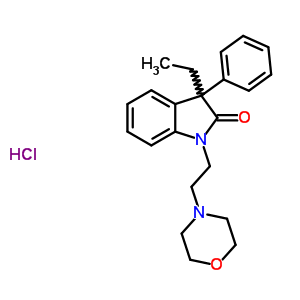 1,3-Dihydro-3-ethyl-1-(2-(4-morpholinyl)ethyl)-3-phenyl-2h-indol-2-one monohydrochloride Structure,37126-54-8Structure