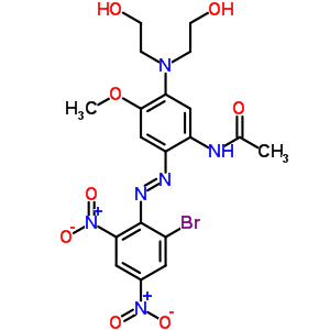 2’,4’-Dinitro-6’-bromo-4-[bis(2-hydroxyethyl)amino]-5-methoxy-2-(acetylamino)azobenzene Structure,37395-76-9Structure