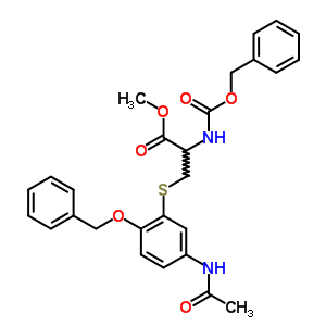 N-benzyloxycarbonyl-5-(3-acetamido-6-benzyloxyphenyl)cysteine methyl ester Structure,37398-28-0Structure