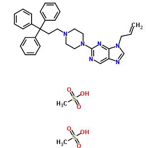 9-Allyl-2-(4-(2-tritylethyl)-1-piperazinyl)-9h-purine dimethanesulfonate Structure,37425-13-1Structure