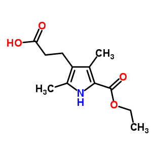 4-(2-Carboxy-ethyl)-3,5-dimethyl-1h-pyrrole-2-carboxylic acid ethyl ester Structure,37789-64-3Structure