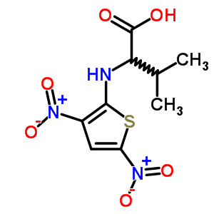 2-[(3,5-Dinitrothiophen-2-yl)amino]-3-methyl-butanoic acid Structure,37791-27-8Structure