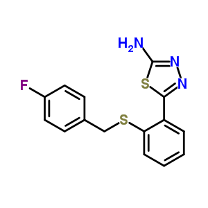 1,3,4-Thiadiazol-2-amine,5-[2-[[(4-fluorophenyl)methyl ]thio]phenyl ]- Structure,381205-14-7Structure