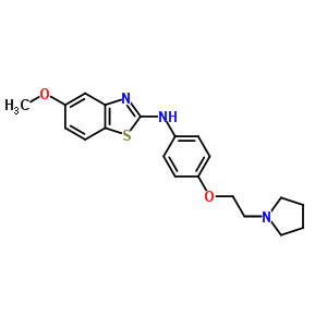 5-Methoxy-2-[4-[2-(1-pyrrolidinyl)ethoxy]anilino]benzothiazole Structure,38519-94-7Structure