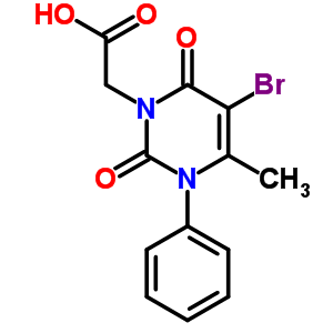 1(2H)-pyrimidineacetic acid,3,6-dihydro-5-bromo-2,6-dioxo-4-methyl-3-phenyl- Structure,38523-05-6Structure