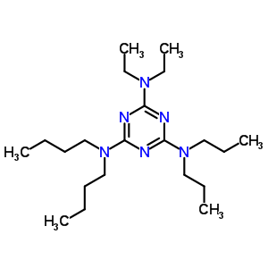 N4,n4-dibutyl-n2,n2-diethyl-n6,n6-dipropyl-1,3,5-triazine-2,4,6-triamine Structure,38551-14-3Structure