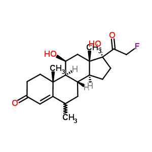 (8S,9s,10r,11s,13s,14s,17r)-17-(2-fluoroacetyl)-11,17-dihydroxy-6,10,13-trimethyl-2,6,7,8,9,11,12,14,15,16-decahydro-1h-cyclopenta[a]phenanthren-3-one Structure,387-64-4Structure