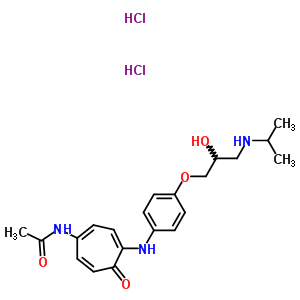 N-[4-[[4-[2-hydroxy-3-(propan-2-ylamino)propoxy]phenyl ]amino]-5-oxo-1-cyclohepta-1,3,6-trienyl ]acetamide dihydrochloride Structure,38767-91-8Structure