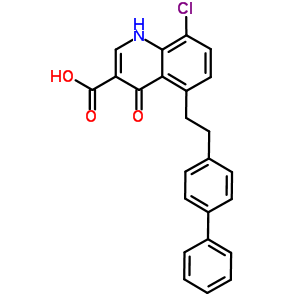 8-Chloro-4-oxo-5-[2-(4-phenylphenyl)ethyl]-1h-quinoline-3-carboxylic acid Structure,38913-32-5Structure