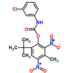 (3-Methyl-2,4-dinitro-6-tert-butyl-phenyl) n-(3-chlorophenyl)carbamate Structure,38934-87-1Structure