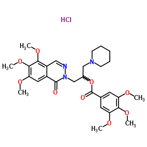 [1-(1-Piperidyl)-3-(5,6,7-trimethoxy-1-oxo-phthalazin-2-yl)propan-2-yl ] 3,4,5-trimethoxybenzoate hydrochloride Structure,38952-85-1Structure