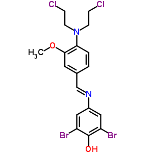 4-[[4-[Bis(2-chloroethyl)amino]-3-methoxy-phenyl]methylideneamino]-2,6-dibromo-phenol Structure,40067-15-0Structure