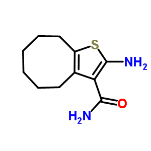 2-Amino-4,5,6,7,8,9-hexahydrocycloocta[b]thiophene-3-carboxamide Structure,40106-15-8Structure