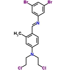 N,n-bis(2-chloroethyl)-4-[(3,5-dibromophenyl)iminomethyl]-3-methyl-aniline Structure,40212-15-5Structure