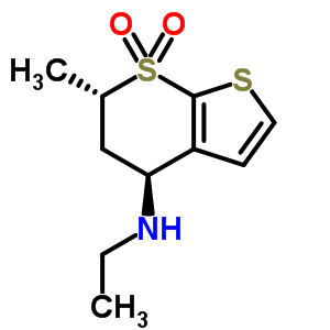 4H-thieno[2,3-b]thiopyran-4-amine,n-ethyl-5,6-dihydro-6-methyl-, 7,7-dioxide, (4s,6s) Structure,403848-01-1Structure