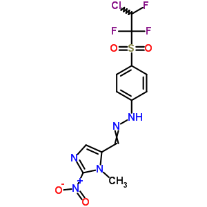 4-(2-Chloro-1,1,2-trifluoro-ethyl)sulfonyl-n-[(3-methyl-2-nitro-imidazol-4-yl)methylideneamino]aniline Structure,40647-70-9Structure