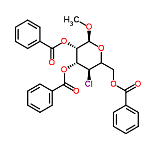 Methyl2,3,6-Tri-O-Benzoyl-4-Deoxy-4-Chloro-alpha-D-Glucopyranoside Structure,41881-07-6Structure