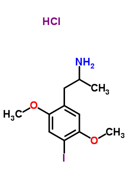 Benzeneethanamine, 4-iodo-2,5-dimethoxy-α-methyl-, hydrochloride Structure,42203-78-1Structure