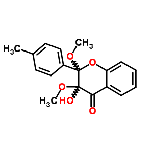 4H-1-benzopyran-4-one,2,3-dihydro-3-hydroxy-2,3-dimethoxy-2-(4-methylphenyl)- Structure,42856-81-5Structure