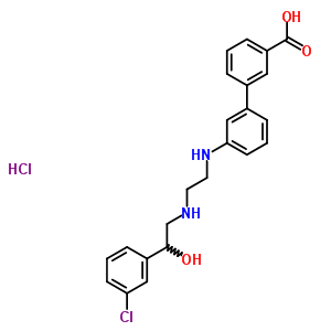 3-[(2-{[2-(3-Chlorophenyl)-2-hydroxyethyl]amino}ethyl)amino]biphenyl-3-carboxylic acid hydrochloride Structure,451470-34-1Structure